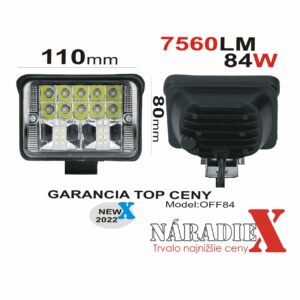 11x8CM PRÍDAVNÉ LED SVETLO NA PRACOVNÉ STROJE, OFFROAD, AUTÁ, LODE, 84W, 7560LM OFF84