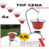 Servírovací malý kotlík smaltovaný 0,8L 4ks bielo/červený 71112