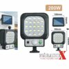 SOLÁRNA LAMPA 13CM, 128COBLED, 200W SO SNÍMAČOM POHYBU EXTERNY SOLARNY PANEL JX966B