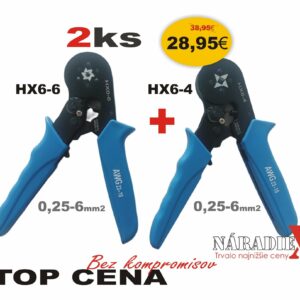 KRIMPOVACIE KLIEŠTE AWG SADA 2KS HX6-6+HX6-4,0,25-6MM2, AWG23-10