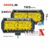16,5CM ŽLTE EXTRA SILNE PRÍDAVNÉ LED SVETLO NA PRACOVNÉ STROJE, OFFROAD, AUTÁ, LODE, 240W, 4800LM 94512