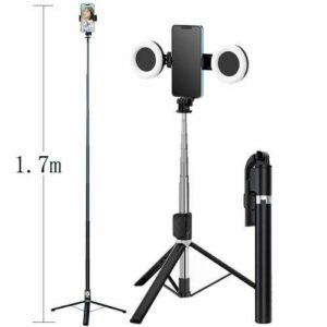 STATÍV PRE SELFIE A VIDEO S BLUETOOTH +ZRKADLO,LED SVETLA TELESKOPICKY 170CM, JC18H