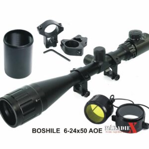 BOSHILE 6-24X50AOE ZAMERIAVACÍ Puškohľad Prisvetlenie ZELENE A ČERVENE + SLNEČNA CLONA
