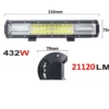 51CM PRÍDAVNÉ LED SVETLO NA PRACOVNÉ STROJE, OFFROAD, AUTÁ, LODE, 432W, 21120LM 94513