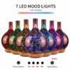 AROMA 3D LAMPA DIFUZOR ULTRASONIC ZVLHČOVAČ VZDUCHU 120ML, HAND MADE SKLO HX-008