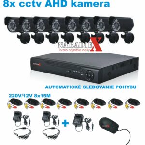 CCTV SYSTÉM 8 KAMEROVÝ SET ČIERNE KAMERY CCTV8