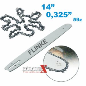 FLINKE UNIVERZALNA VODIACA LIŠTA PRE MOTOROVÉ PÍLY+2KS REŤAZ 41CM 14″ ND175