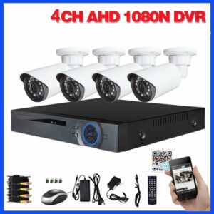 FULL AHD CCTV SYSTÉM 4 KAMEROVÝ SET BIELE KAMERY 2MPX JORTAN AHD4