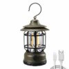 Kempingová lampa, lampáš v retro štýle ZELENE prevedenie LED svetlo Home Dekor Vintage Vodotesné svetlo pre stanovanie L27G 300217