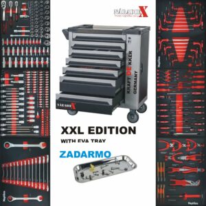 KRAFTDEKKER GERMANY DIELENSKÝ XXL VOZÍK S NÁRADÍM 7+1 PREMIUM S KOVOVOU PRACOVNOU PLOCHOU KD7XXL