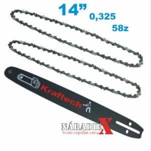 KRAFTECH UNIVERZALNA VODIACA LIŠTA PRE MOTOROVÉ PÍLY+2KS REŤAZ 41CM 14″ ND189