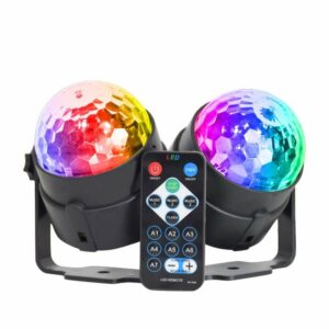 LED DISCO GUĽA SVETLO S DIAĽKOVÝM OVLÁDANÍM A S NÁSTENNÝM DRŽIAKOM Disco Laser Ball DMX512