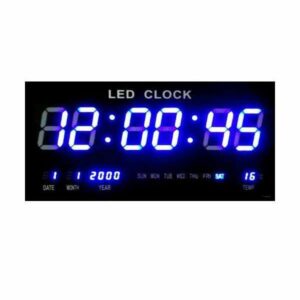 LED DIGITÁLNE NÁSTENNÉ HODINY TL4622 MODRA 46x3x22,5cm