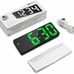 LED DIGITALNE hodiny s budíkom, teplotou a dátumom GH0712L ZELENE 30098