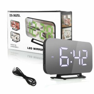 LED hodiny, zrkadlo - digitálne hodiny s budíkom DS-3625l