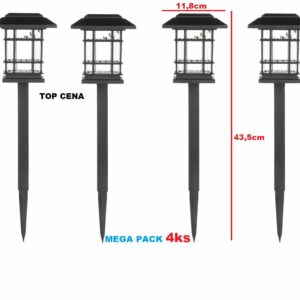 MEGA PACK 4KS LED VONKAJŠIE SOLARNE LAMPY X17-4