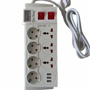MULTIFUNKČNÁ UNIVERZALNA SMART PREDLŽOVAČKA S PREPÄŤOVOU OCHRANOU, VOLTMETROM A USB NABIJACKOU T2500W
