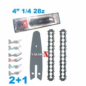 2+1 NÁHRADNÁ REŤAZ + VODIACI PLAT PRE AKUMULÁTOROVÉ PÍLY 1/4, 28Z 4″ ALK322
