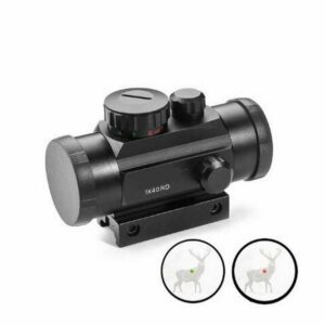 PUŠKOHĽAD 1X40 RED DOT ČERVENÝ ZELENÝ BOD S MONTÁŽOU NA KOĽAJNICE 11/20MM RD20111
