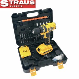 STRAUS AKUMULATOROVÝ SKRUTKOVAČ 20V 2XBATERIA, 120KS SADA LED OSVETLENIE ST/CD20-120