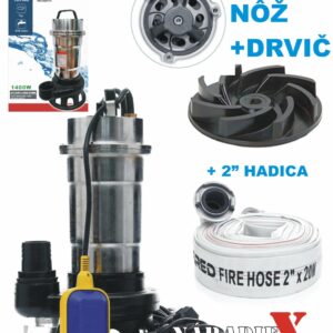 STRAUS KALOVÉ PONORNÉ ČERPADLO S NOŽOM A PLAVÁKOM NEREZOVÉ 1950W +HADICA ST/DWP1950-002+