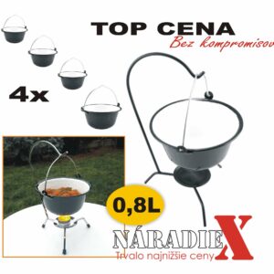 Servírovací malý kotlík smaltovaný 0,8L 4ks bielo/čierny 71078