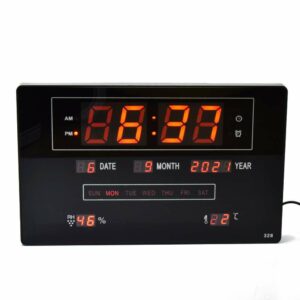 VEĽKÉ DIGITÁLNE LED HODINY S ČERVENÝMI ČÍSLAMI / TEPLOMEROM, VLHKOSŤOU, DÁTUMOM A FUNKCIOU BUDÍKA D328