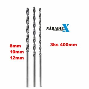 VRTÁKY DO DREVA, PREDLŽENÉ, 8,10,12 MM X 400 MM, SADA 3 KS, MAKAWA MK0367