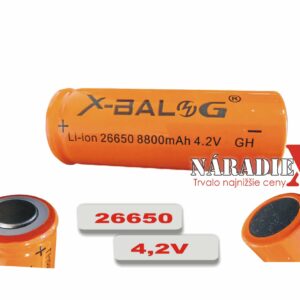 X-BAL Li-ion nabíjateľná batéria 8800mAh , 4,2V, 26650