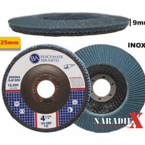Lamelový brúsny kotúč pre NEREZ, KOV, DREVO, FLAP DISC mierne zaoblený, zrnitosť Z60,125mm EXTRA hrubý MF60