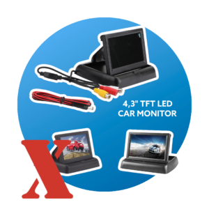 TFT LED AUTO MONITOR, SKLOPNÝ DISPLEJ PRE VIDEO VSTUP A ZADNEJ KAMERY 12V 30657